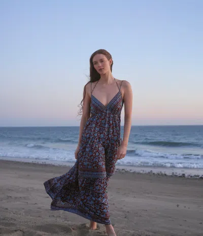 Michael Stars Isolde Printed Maxi Dress In Blue