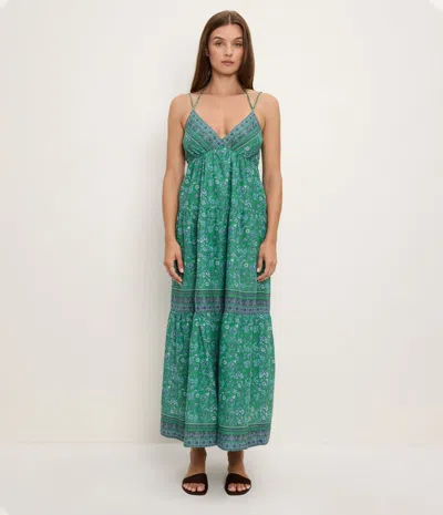Michael Stars Isolde Printed Maxi Dress In Green