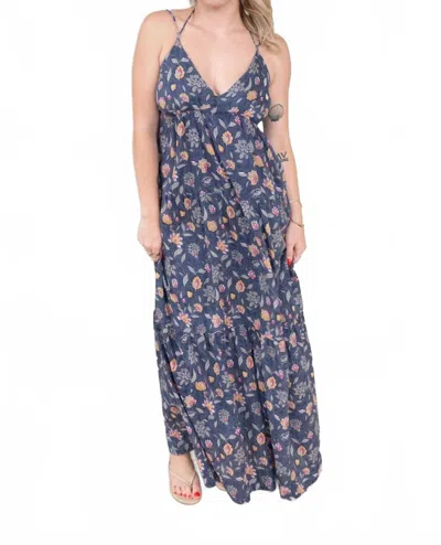Michael Stars Isolde Tiered Maxi Dress In Nocturnal In Blue