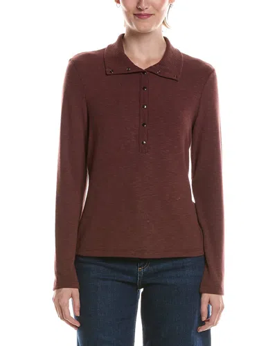 Michael Stars Issa Rib Mix Henley In Brown