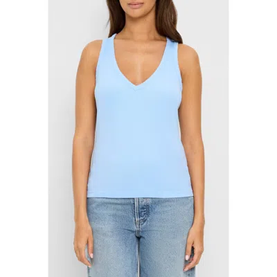 Michael Stars Ivara Racerback Rib Tank In Blue