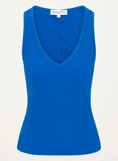 Michael Stars Ivara Racerback Tank In Blue