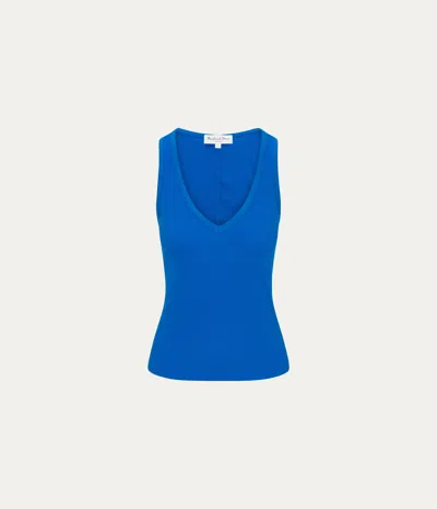 Michael Stars Ivara Racerback Tank In Blue