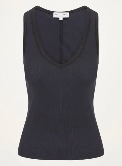 Michael Stars Ivara Racerback Tank In Blue