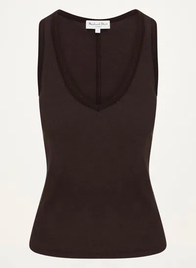 Michael Stars Ivara Racerback Tank In Burgundy
