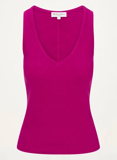 Michael Stars Ivara Racerback Tank In Pink