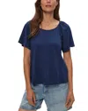Michael Stars Ivy Flutter Sleeve Tee In Blue