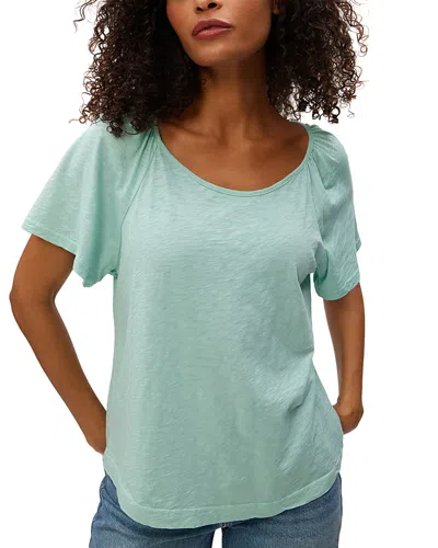 Michael Stars Ivy Flutter Sleeve Tee In Blue