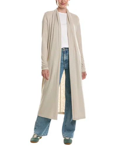 Michael Stars Izzy Longline Open Cardigan In Beige