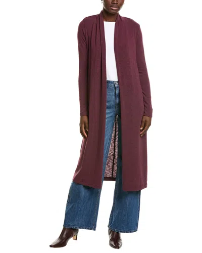 Michael Stars Izzy Longline Open Cardigan In Burgundy