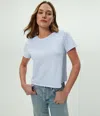 Michael Stars Jackie Raw Edge T-shirt In Blue