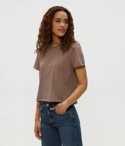 Michael Stars Jackie Crewneck Tee In Cobblestone