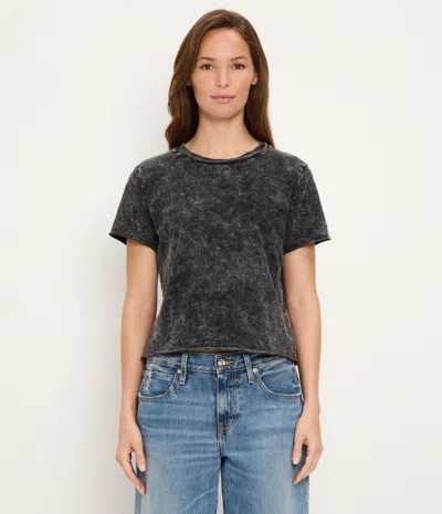 Michael Stars Jackie Mineral Wash Crewneck Tee In Black