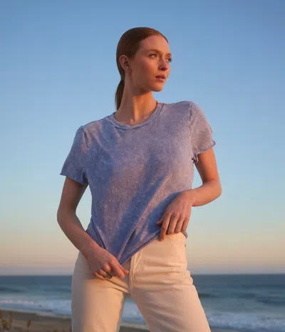 Michael Stars Jackie Mineral Wash Crewneck Tee In Blue