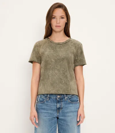 Michael Stars Jackie Mineral Wash Crewneck Tee In Green