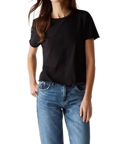 Michael Stars Jackie Raw Edge Crew Neck Tee In Black