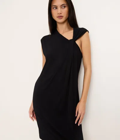 Michael Stars Jaclyn Twist Shoulder Mini Dress In Black