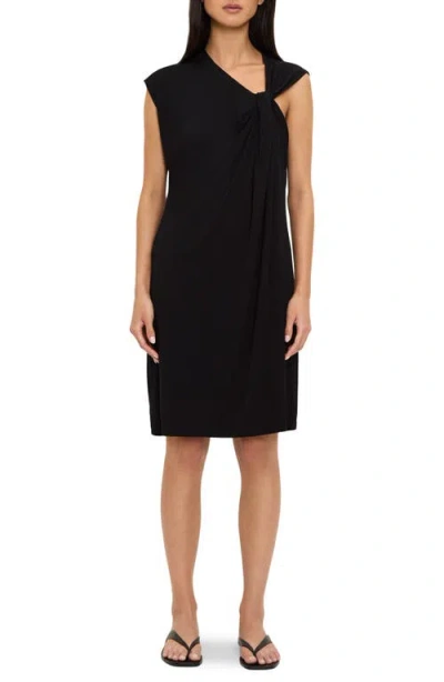 Michael Stars Jaclyn Twist Shoulder Minidress In Black