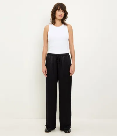 Michael Stars Jacqueline Satin Drawstring Pant In Black