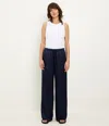 Michael Stars Jacqueline Satin Drawstring Pant In Blue