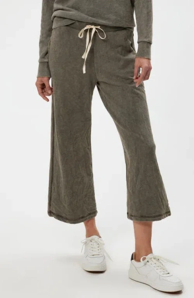 Michael Stars Jaden Mineral Wash Crop Drawstring Pants In Green