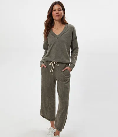 Michael Stars Jaden Mineral Wash Cropped Pant In Brown