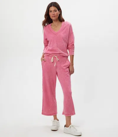 Michael Stars Jaden Mineral Wash Cropped Pant In Coral Sherbet