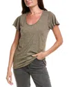 Michael Stars Jana Scoop Neck Flutter Top In Green