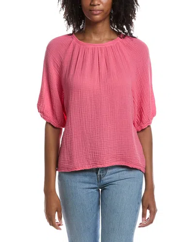 Michael Stars Jane Puff Sleeve Top In Pink