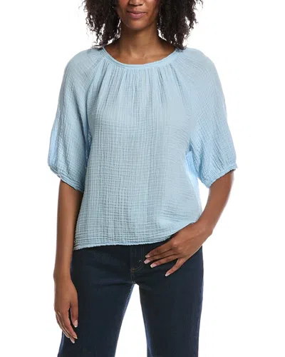 Michael Stars Jane Puff Sleeve Top In Blue