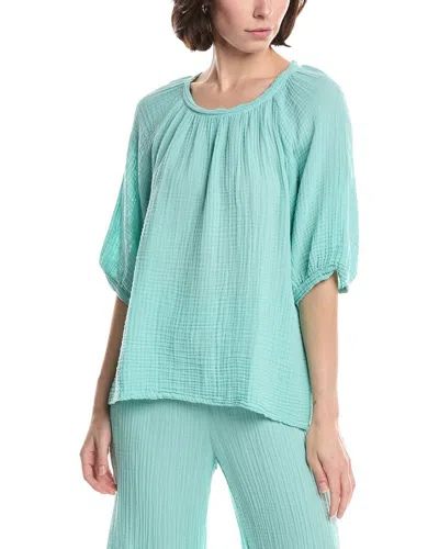 Michael Stars Jane Puff Sleeve Top In Green