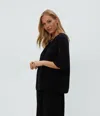 Michael Stars Jane Puff Sleeve Top In Black