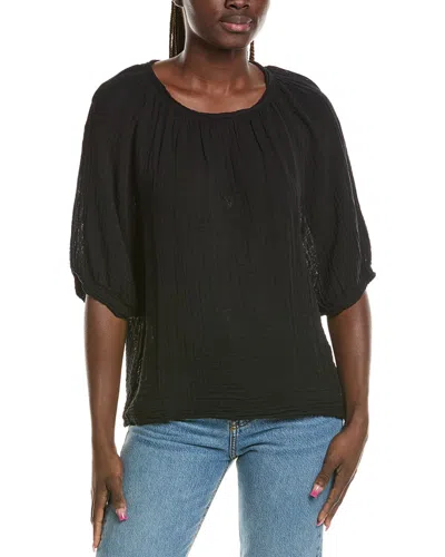 Michael Stars Jane Puff Sleeve Top In Black