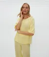 Michael Stars Jane Puff Sleeve Top In Lemonade