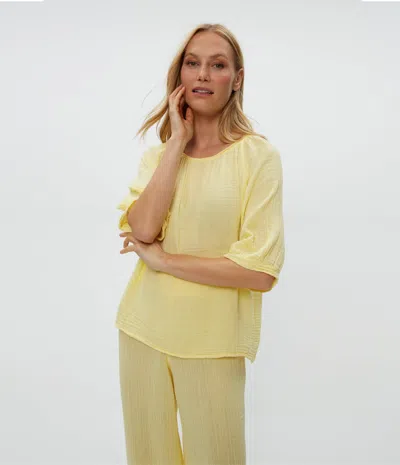 Michael Stars Jane Puff Sleeve Top In Lemonade