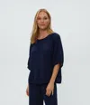 Michael Stars Jane Puff Sleeve Top In Nocturnal