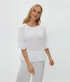 Michael Stars Jane Puff Sleeve Top In White