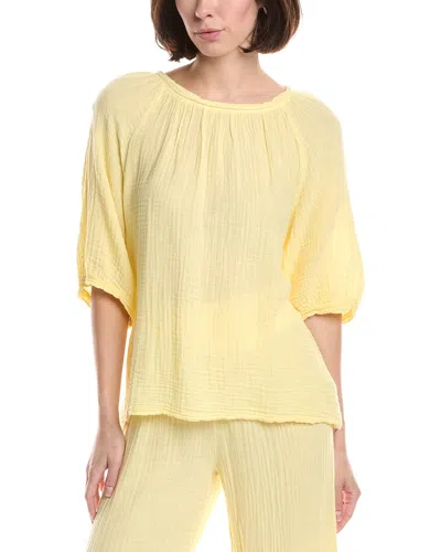 Michael Stars Jane Puff Sleeve Top In Yellow