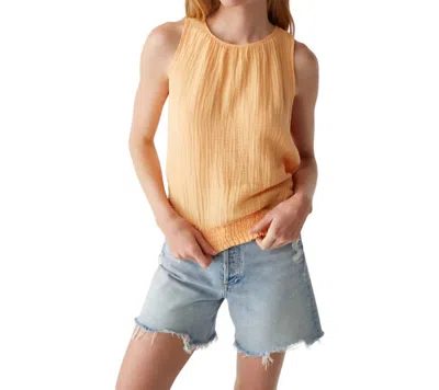Michael Stars Janelle Gauze Tie Neck Tank Top In Tangerine In Yellow