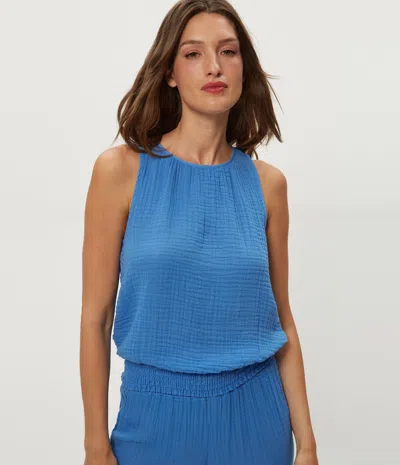 Michael Stars Janelle Tie Neck Tank In Blue