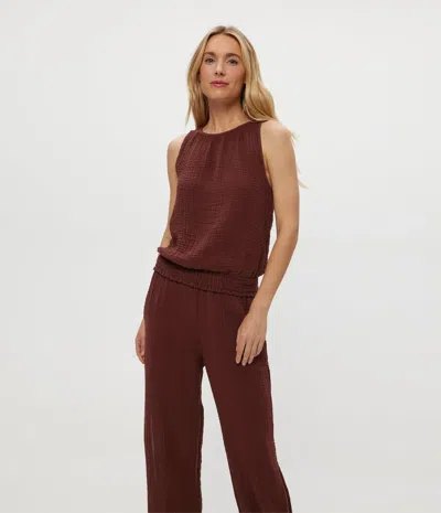 Michael Stars Janelle Tie Neck Tank In Brown