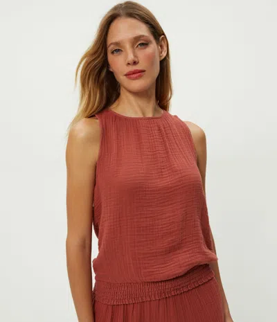 Michael Stars Janelle Tie Neck Tank In Brown