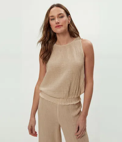 Michael Stars Janelle Tie Neck Tank In Brown