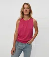 Shop Michael Stars Janelle Tie Neck Tank In Lemonade