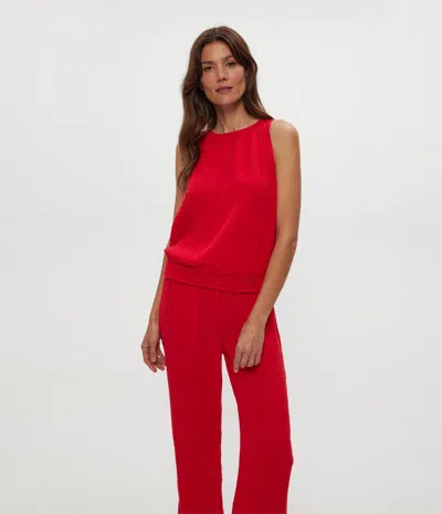 Michael Stars Janelle Tie Neck Tank In Red