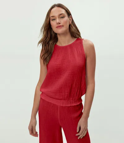 Michael Stars Janelle Tie Neck Tank In Red