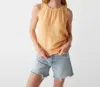 Michael Stars Janelle Gauze Tie Neck Tank Top In Tangerine In Yellow