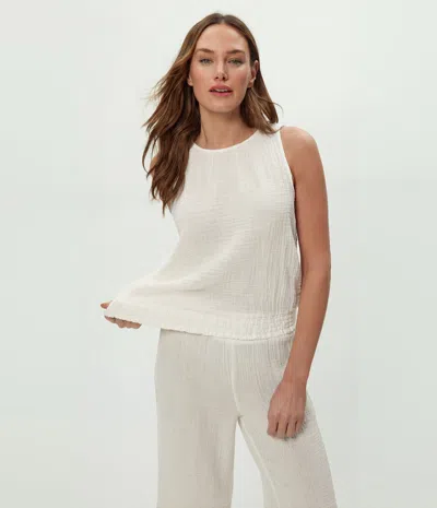 Michael Stars Janelle Tie Neck Tank In White