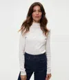 Michael Stars Janine Mock Neck Top In Chalk