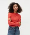 Michael Stars Janine Mock Neck Top In Cherry